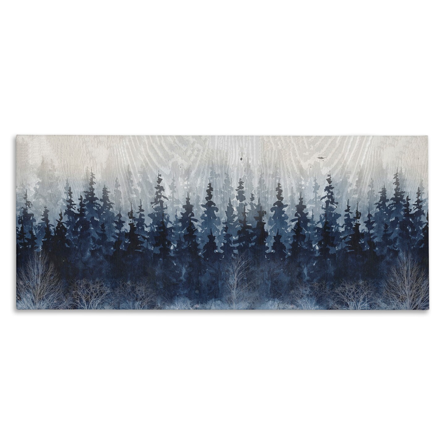 Stupell Industries Rustic Blue Forest Tree Line Canvas Wall Art