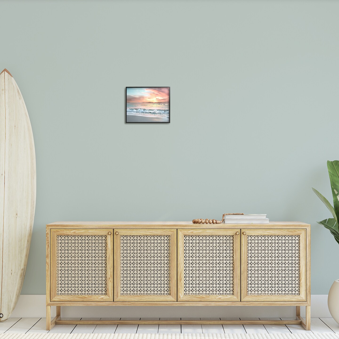 Stupell Industries Morning Sunrise Beach Landscape Framed Giclee Art