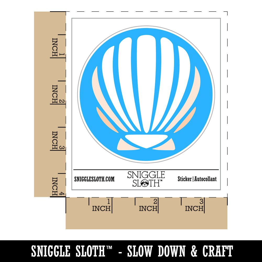 Scallop Seashell Beach Shell Ocean Waterproof Vinyl Phone Tablet Laptop Water Bottle Sticker Set - 5 Pack