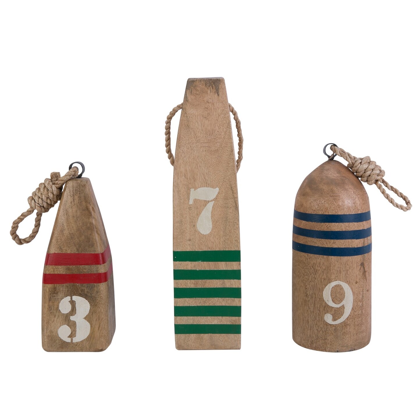 Set of 3 Wood Buoys