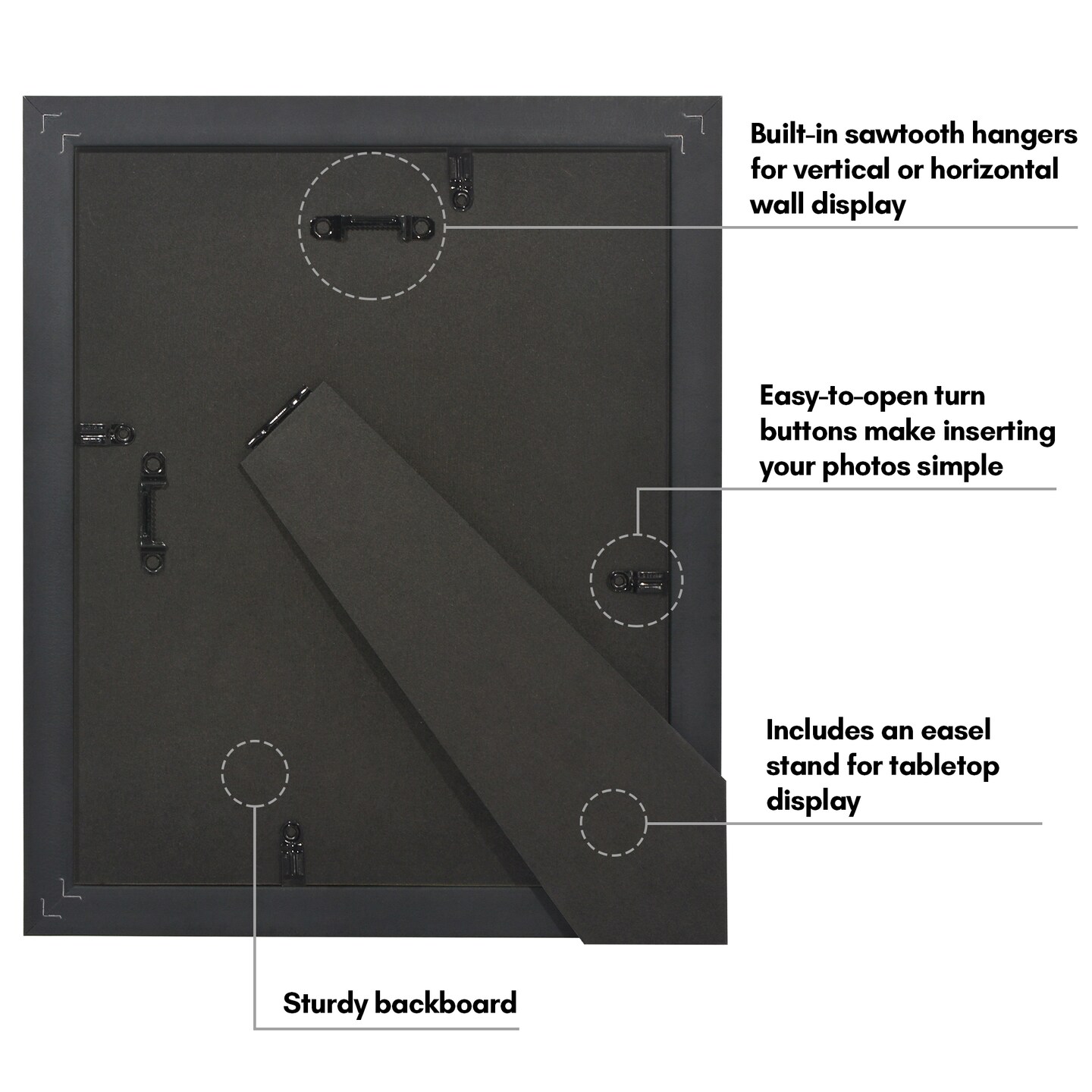Americanflat 8x10 Picture Frame with Decorative Inner Mat Accent - Use as 5x7 photo frame with Mat or 8x10 frame without the Mat - Statement Frame with Shatter-Resistant Glass and Easel Stand