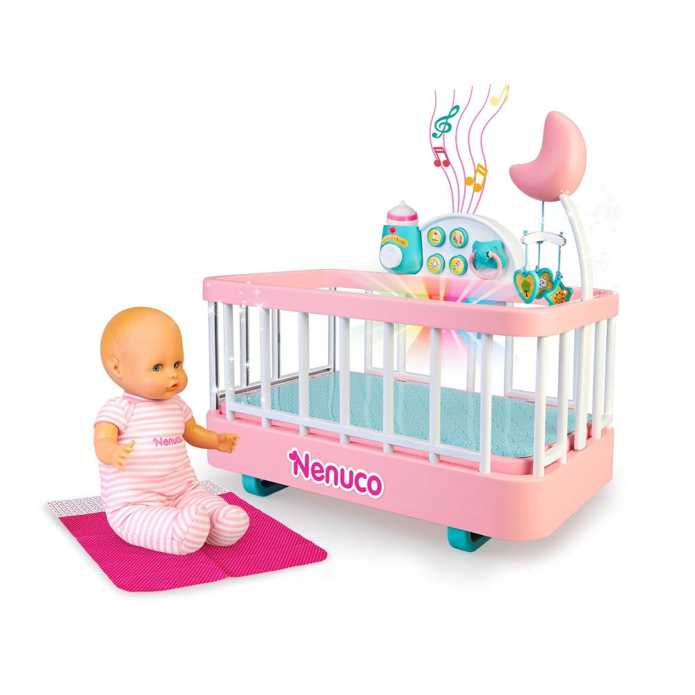 Nenuco Good Sleep Cradle with Baby Doll, Crib, and Accessories, 14&#x22; Doll