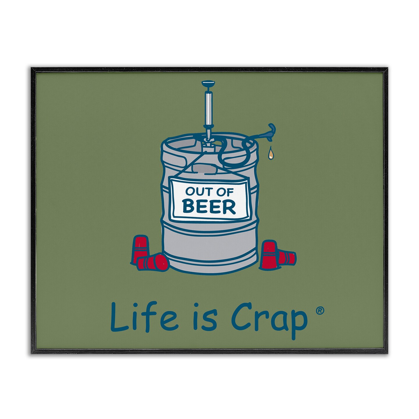 Stupell Industries Funny Empty Beer Keg Framed Giclee Wall Art Design by LIC