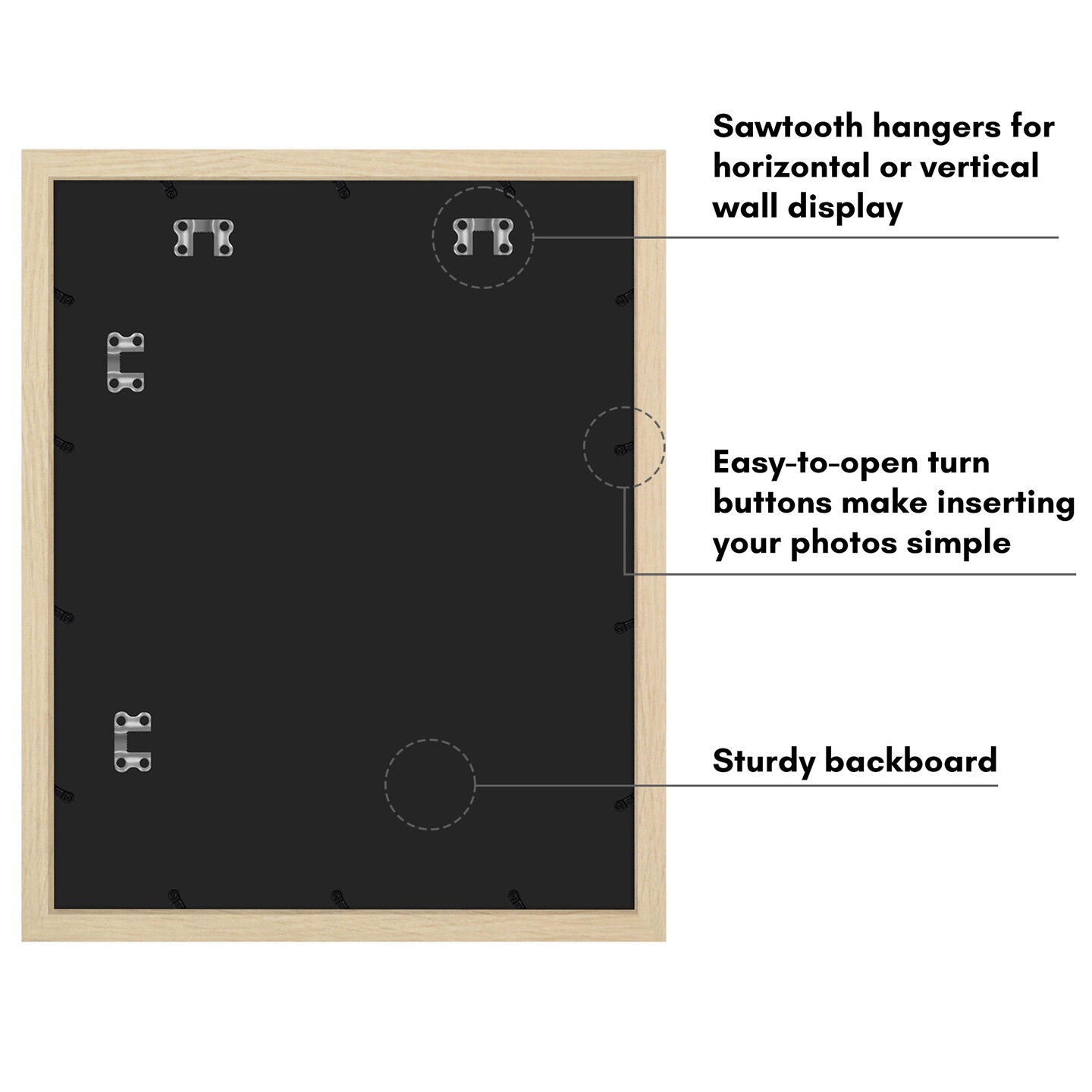 Americanflat Gallery Poster Frame - Wooden Picture Frame for Wall Art - Plexiglass Cover - Hanging Hardware for Horizontal or Vertical Display