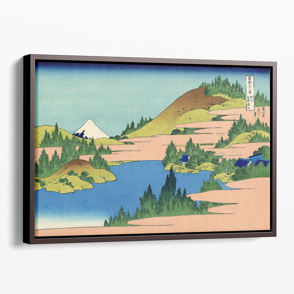 The Lake of Hakone in the Sagami Province Framed Canvas Print