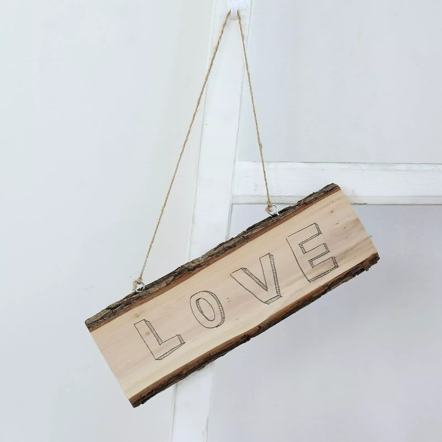 2 pcs 10.5-Inch long Brown Natural Rectangle Wood Plaques Hanging Signs