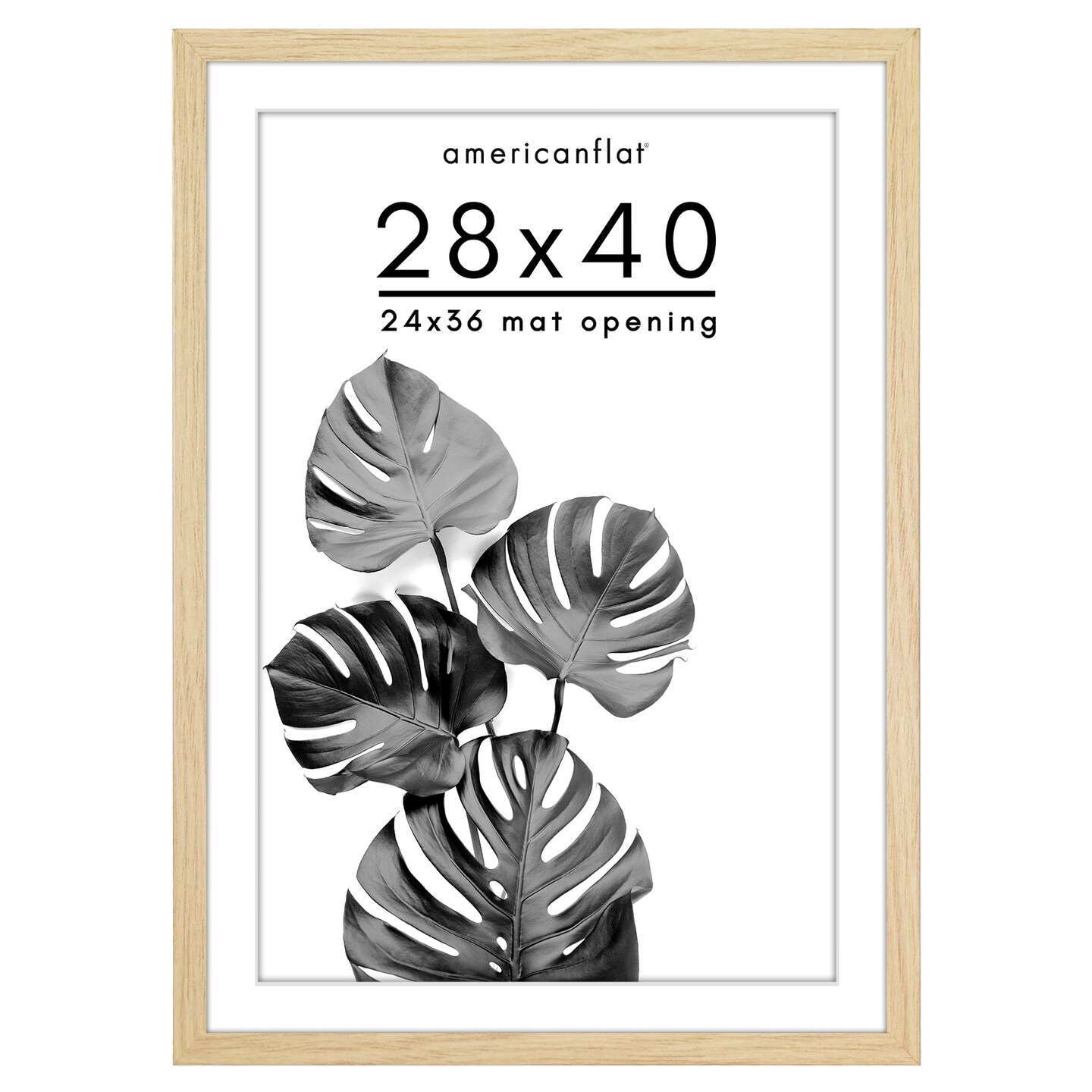 Americanflat Poster Frame with Mat - Large Picture Frame - Polished Plexiglass Cover - Hanging Hardware for Horizontal and Vertical Display - Black