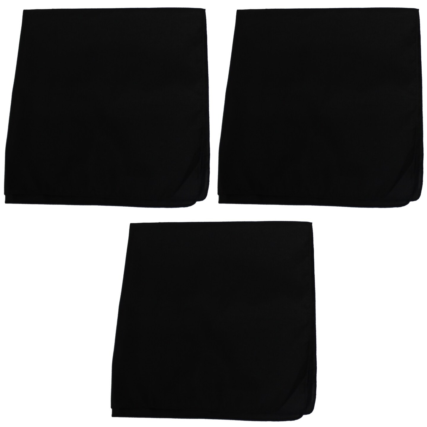 3 Pack Plain Polyester Bandanas Lightweight and Versatile Accessories