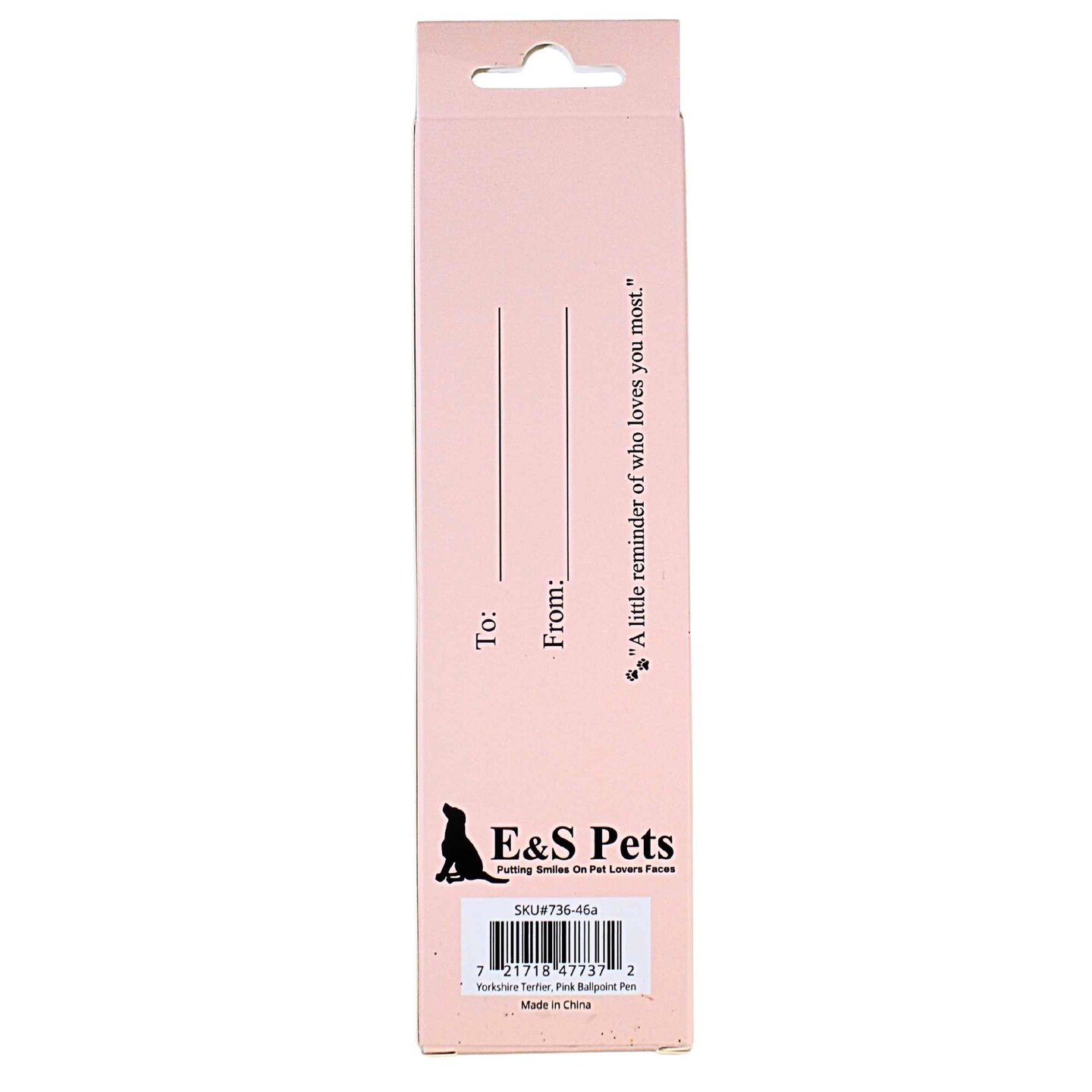E & S Imports 5.5 Inch Yorkie, Pink Ballpoint Pen Everyday Pen , Writing Dog Puppy Pet