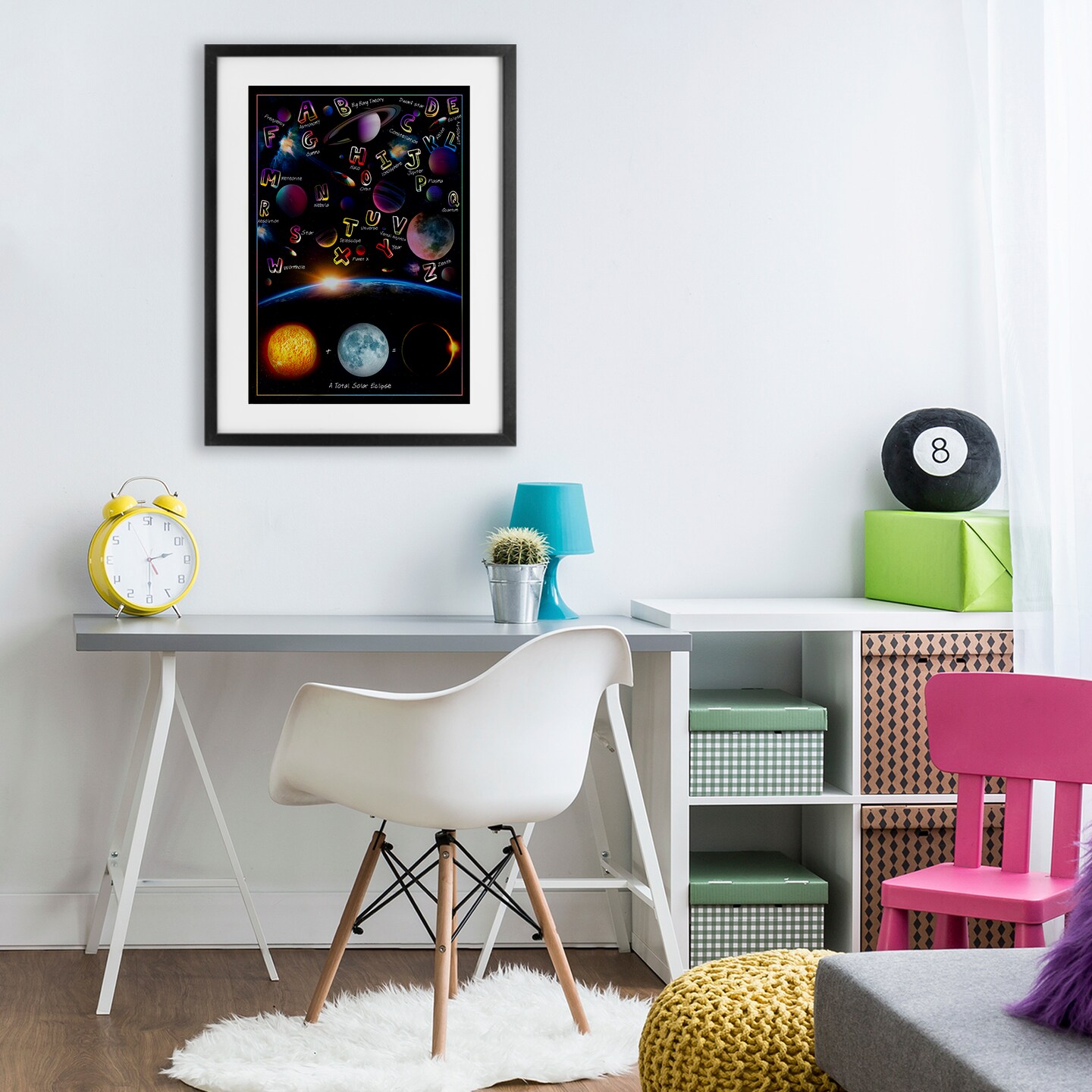Stupell Industries Educational Astronomy Alphabet Framed Print Under Glass, design by Ali Chris