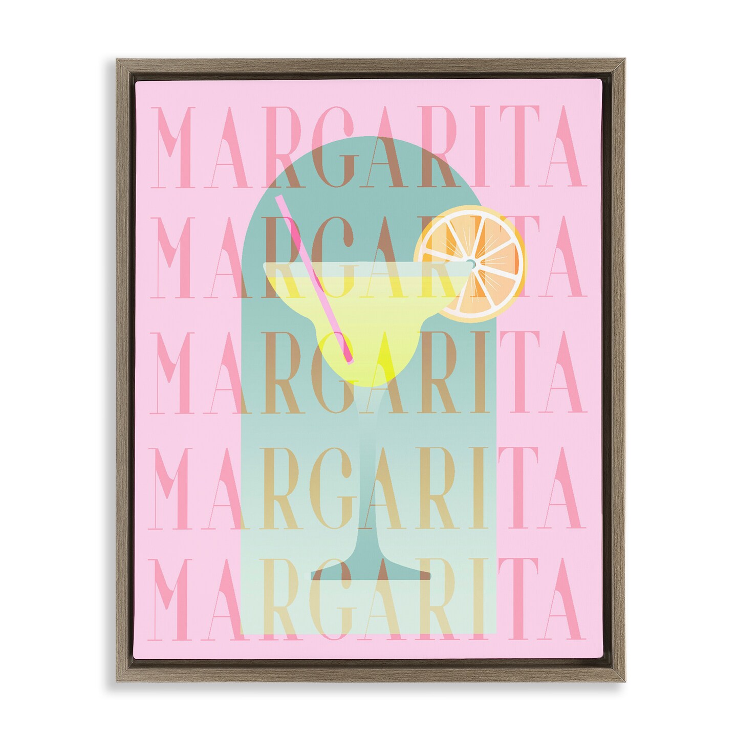 Stupell Industries Retro Pastel Margarita Floating Frame, design by Lil' Rue