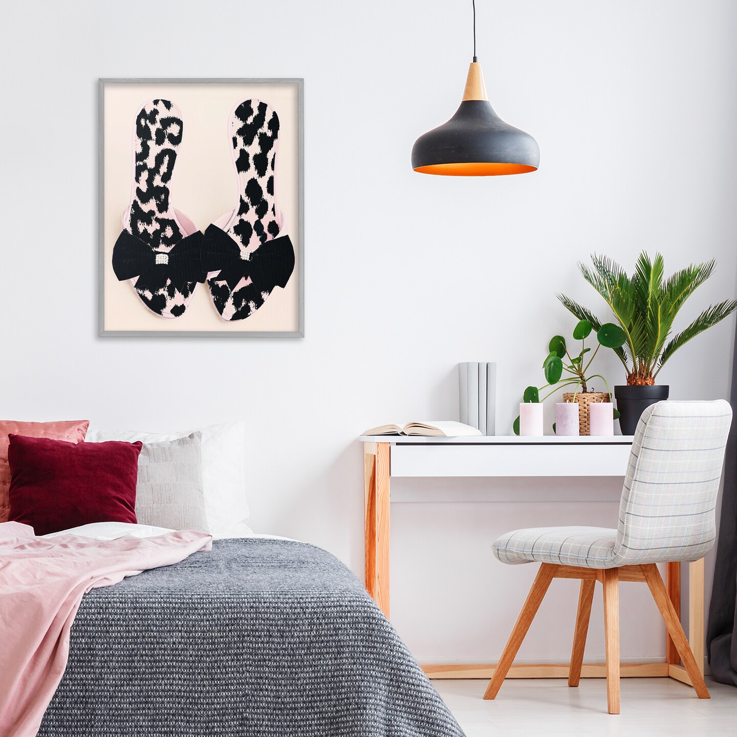 Stupell Industries Cat Walk Spotted Shoes Framed Giclee, design by Annabelle Hall