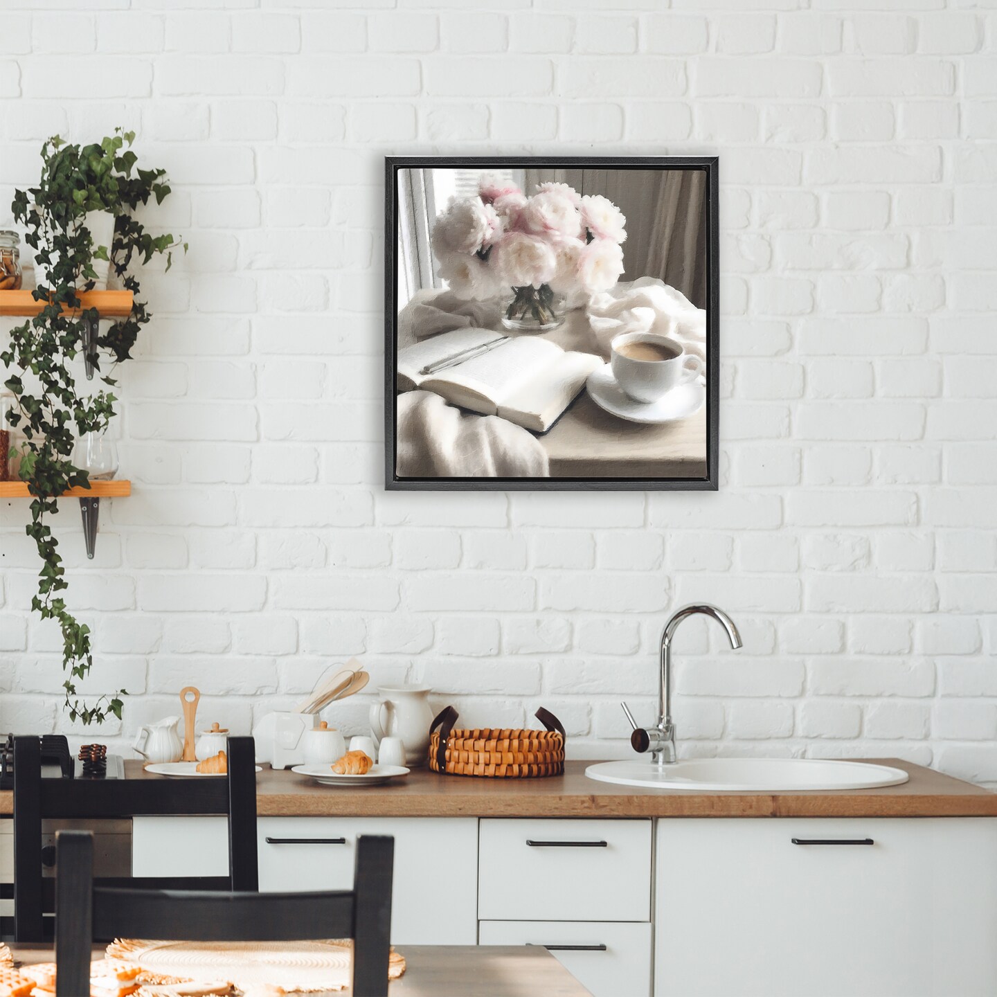 Stupell Industries Morning Coffee Journaling Floating Frame, design by Riley B