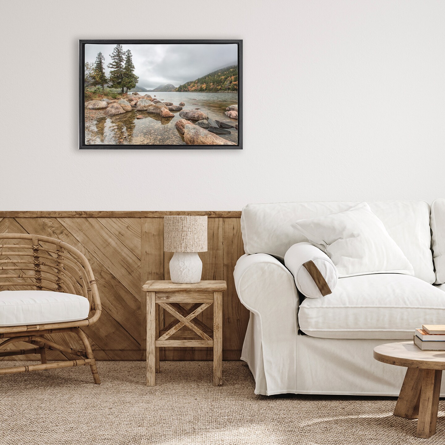 Stupell Industries Pond In The Mountains Floating Frame, design by Jon Evan