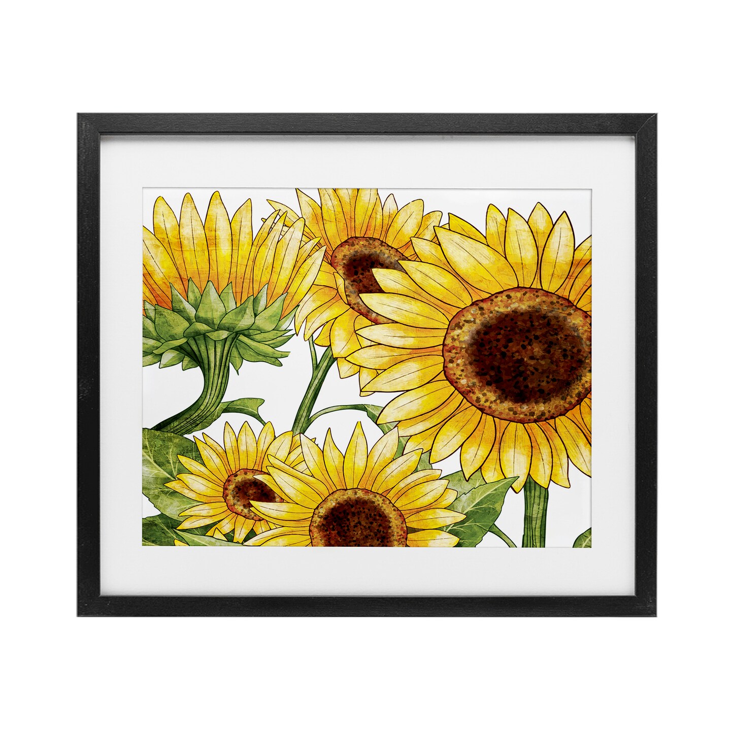 Stupell Industries Rustic Bloom Sunflowers Framed Print Under Glass, design by Kim Allen