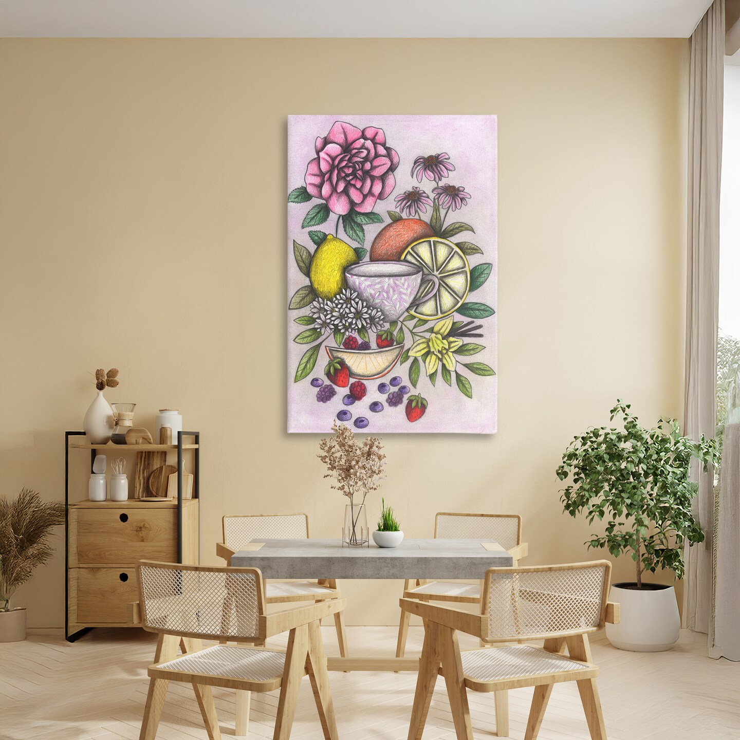Stupell Industries Rococo Tea with Fruits Canvas, design by Cecilia Battaini