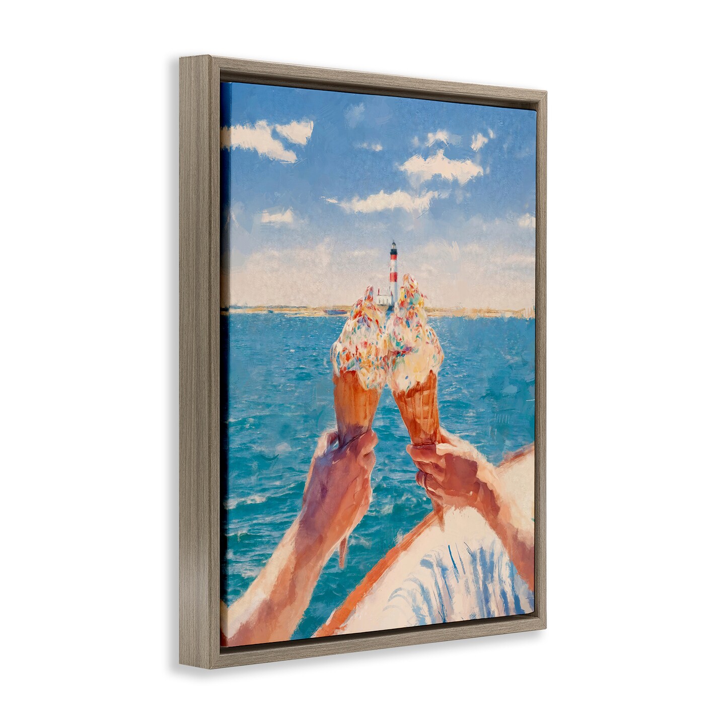 Stupell Industries Ice Cream Cheers on Boat Floating Frame, design by Ziwei Li