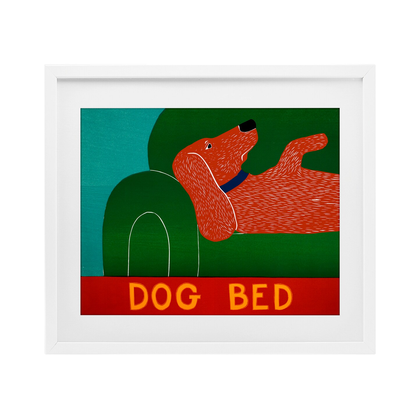 Stupell Industries Dog Bed Couch Framed Print Under Glass, design by Stephen Huneck