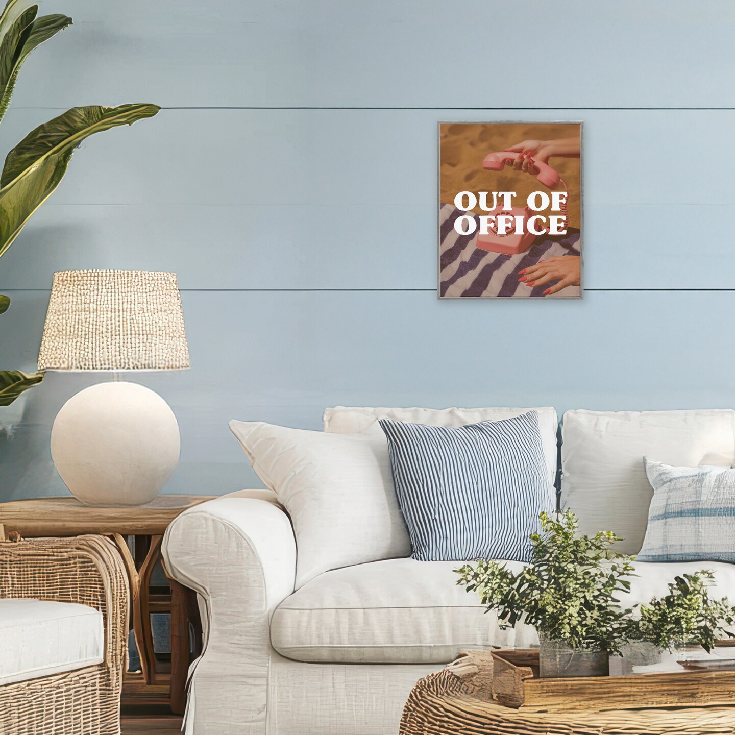 Stupell Industries Out of Office Pink Phone Framed Giclee, design by Lil' Rue