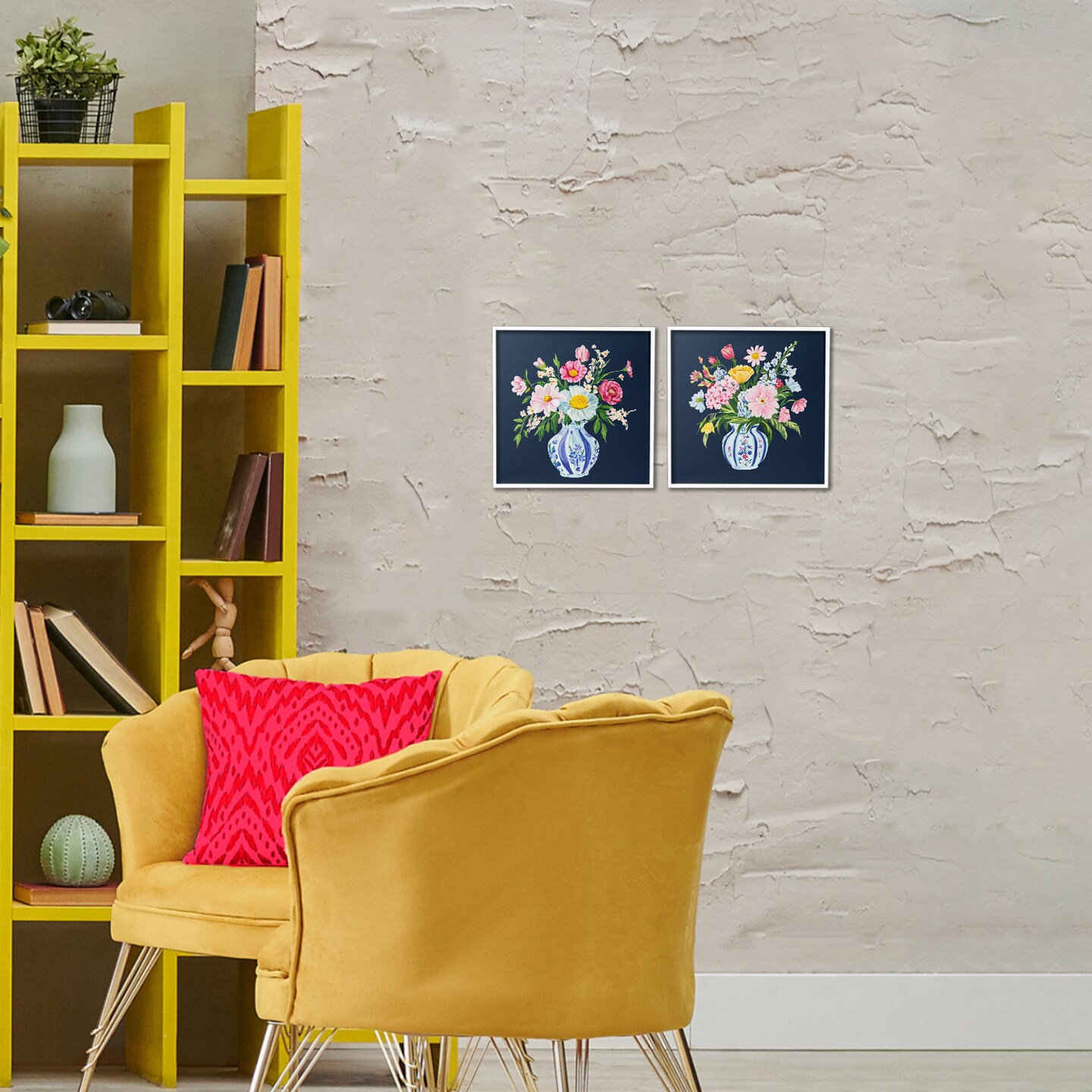 Stupell Industries Twin Chinoiserie Vases 2pc Framed Giclee Set, design by Yen