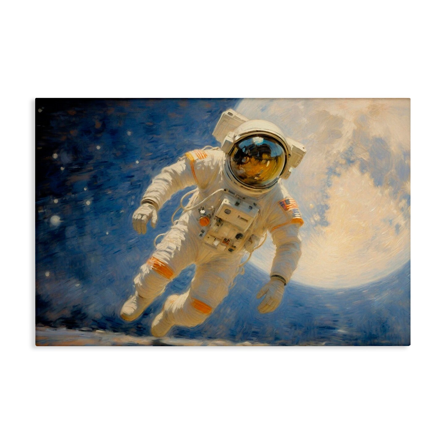 Stupell Industries Astronaut in Vast Galaxy Canvas, design by Angie Hawke