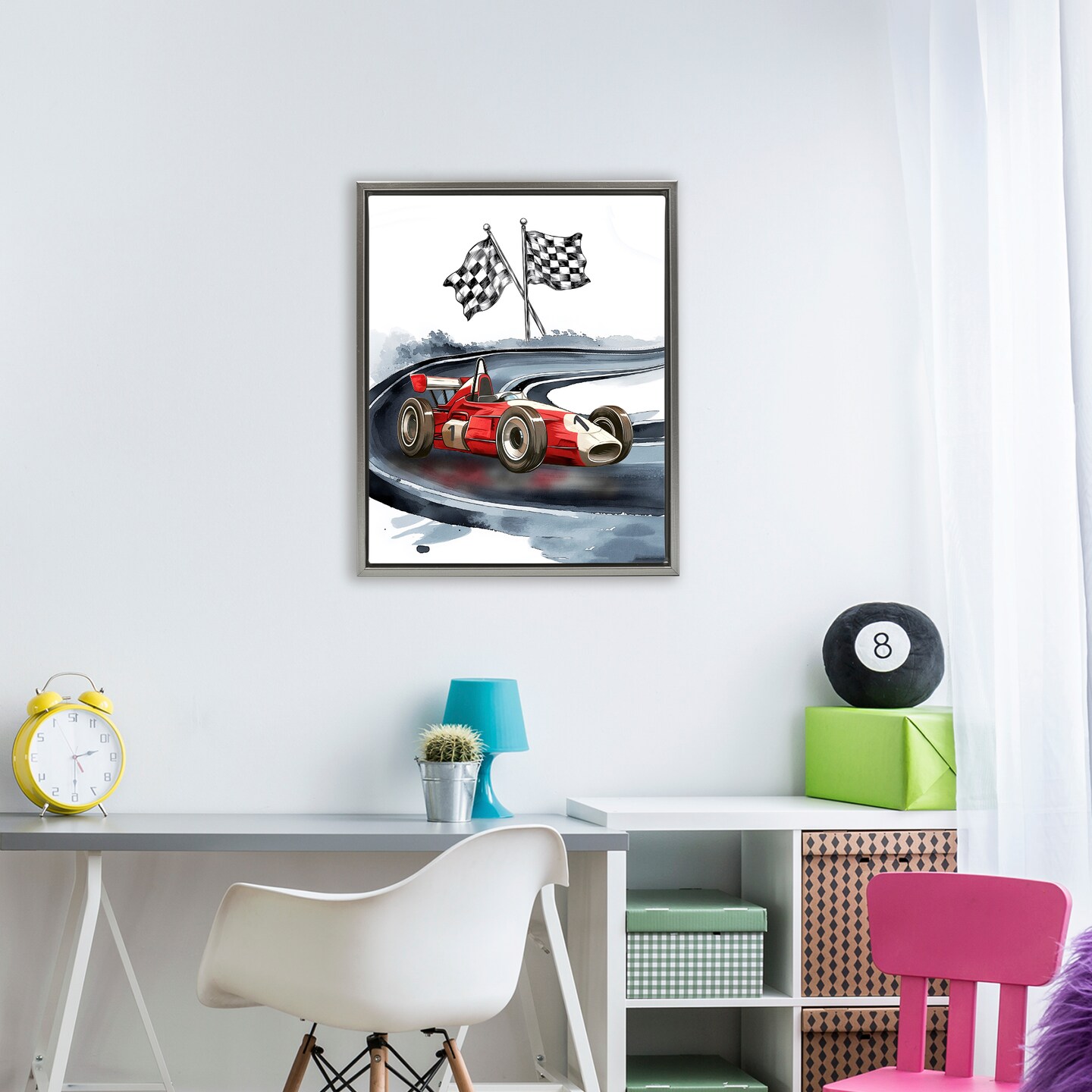 Stupell Industries Vintage Race Day Flags Floating Frame, design by Christine Simpson Art