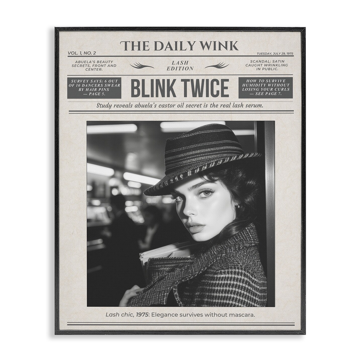 Stupell Industries The Daily Wink Magazine Framed Giclee, design by A Barefoot Stylist
