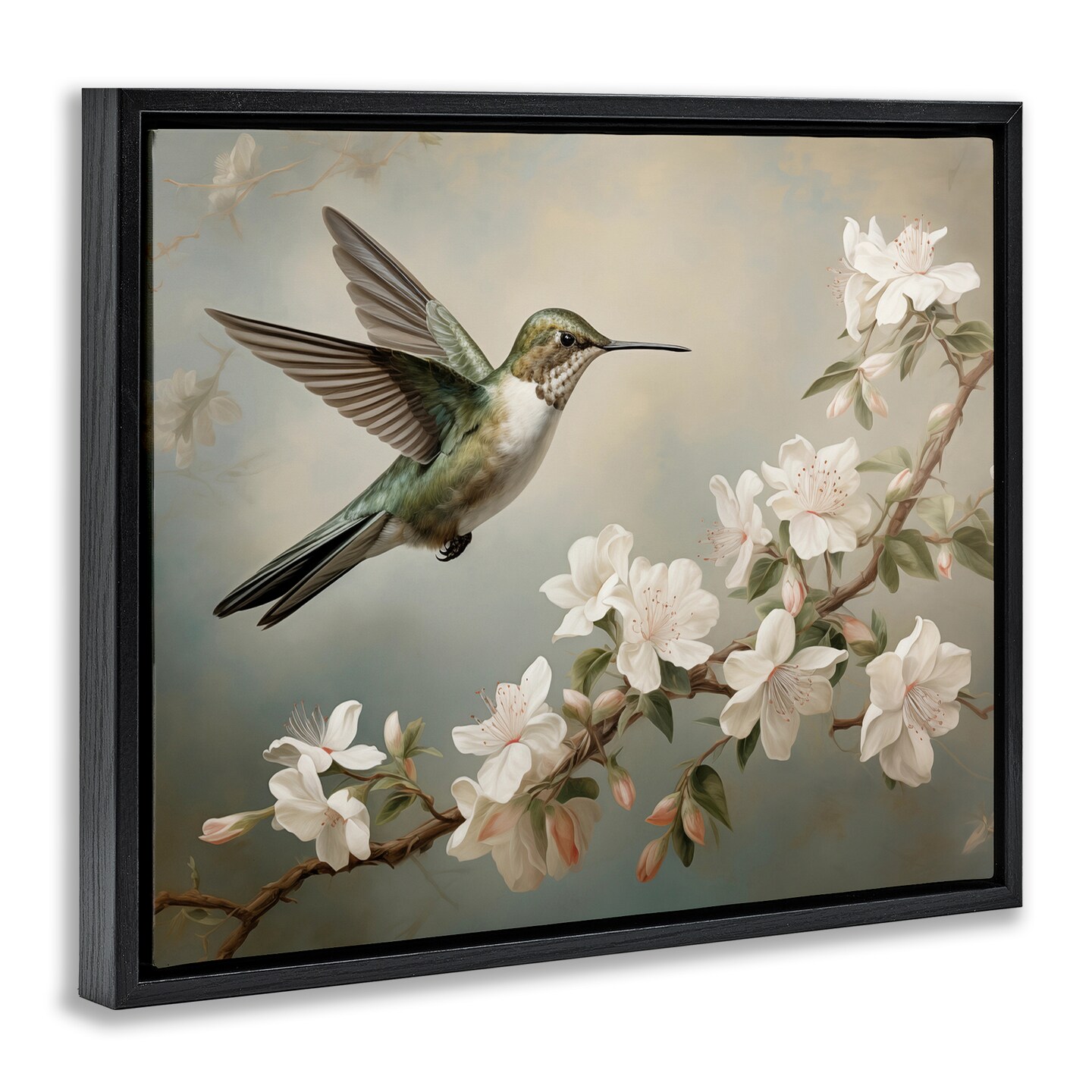 Stupell Industries Spring Hummingbird & Florals Floating Frame By Arlington Prints
