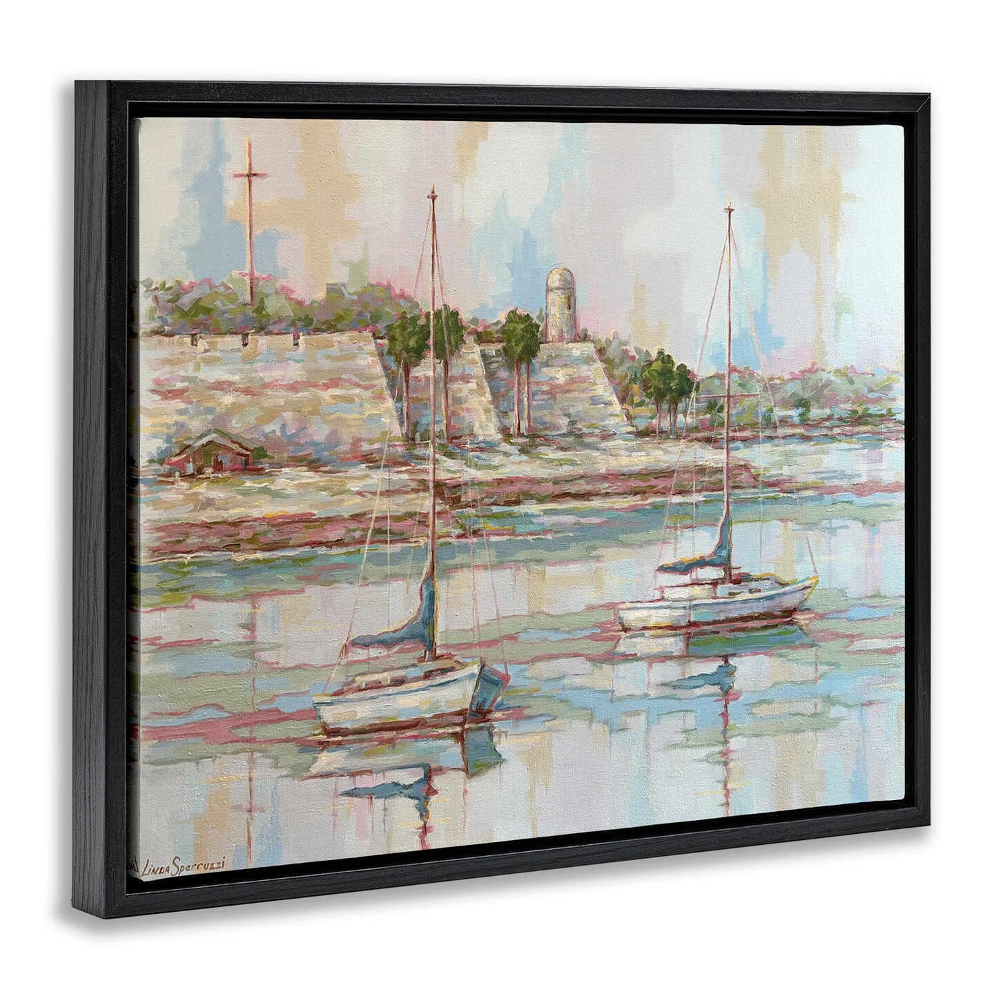 Stupell Industries Morning on the Matanzas Sailboats Floating Frame By Linda Sperruzzi