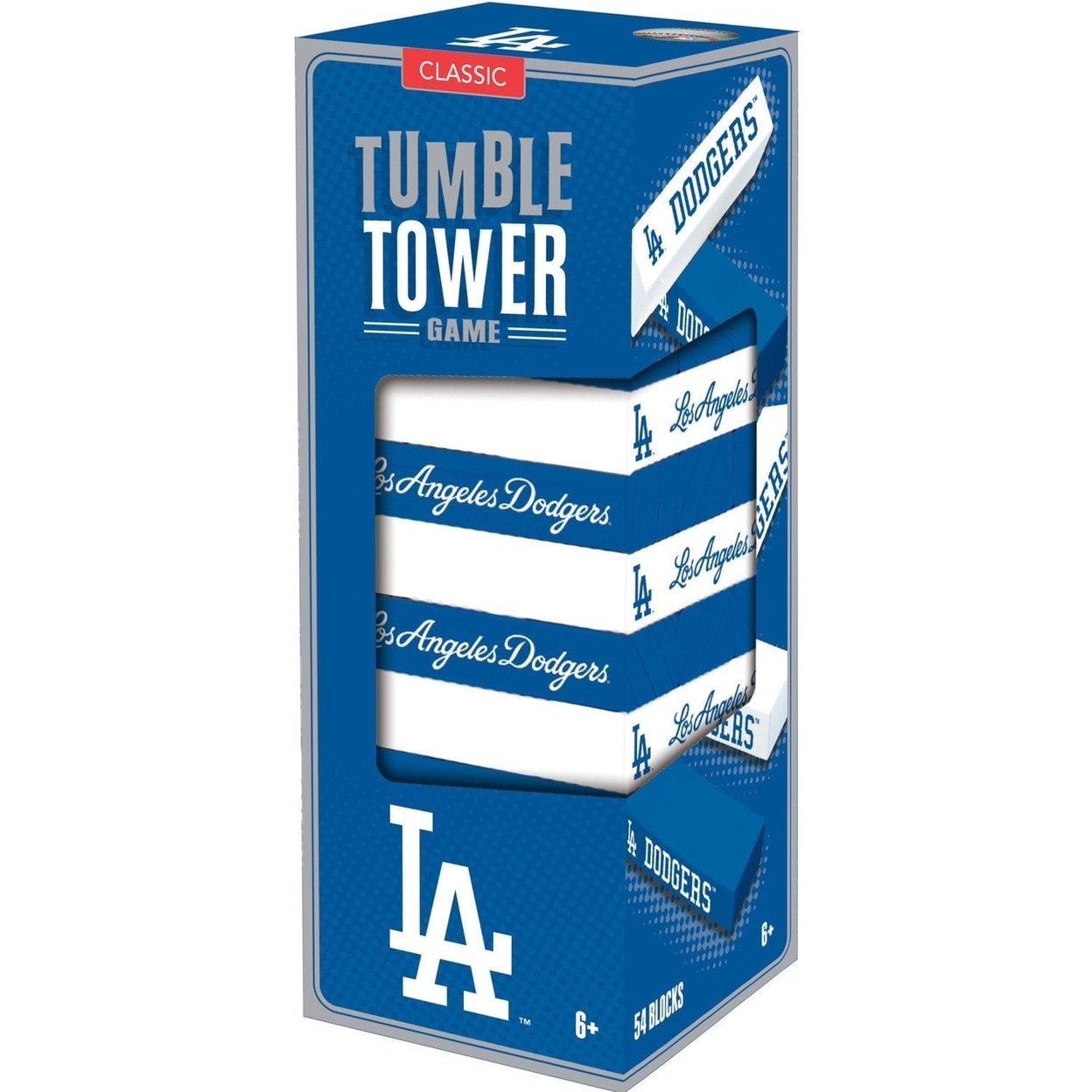Los Angeles Dodgers Tumble Tower Wooden Game 54 Team Blocks Mlb Challenge