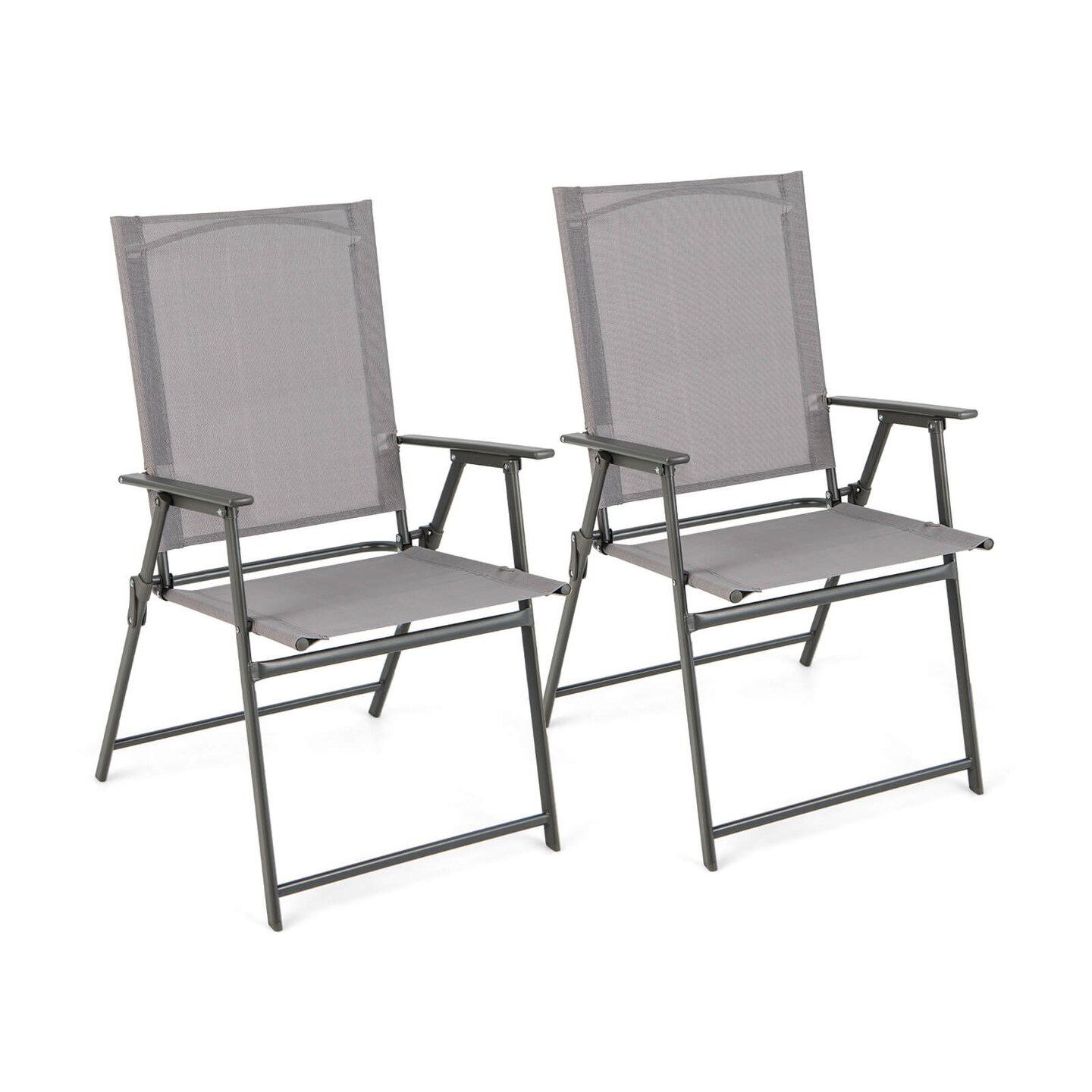 Slickblue Set of 4 Patio Folding Chair Set with Rustproof Metal Frame