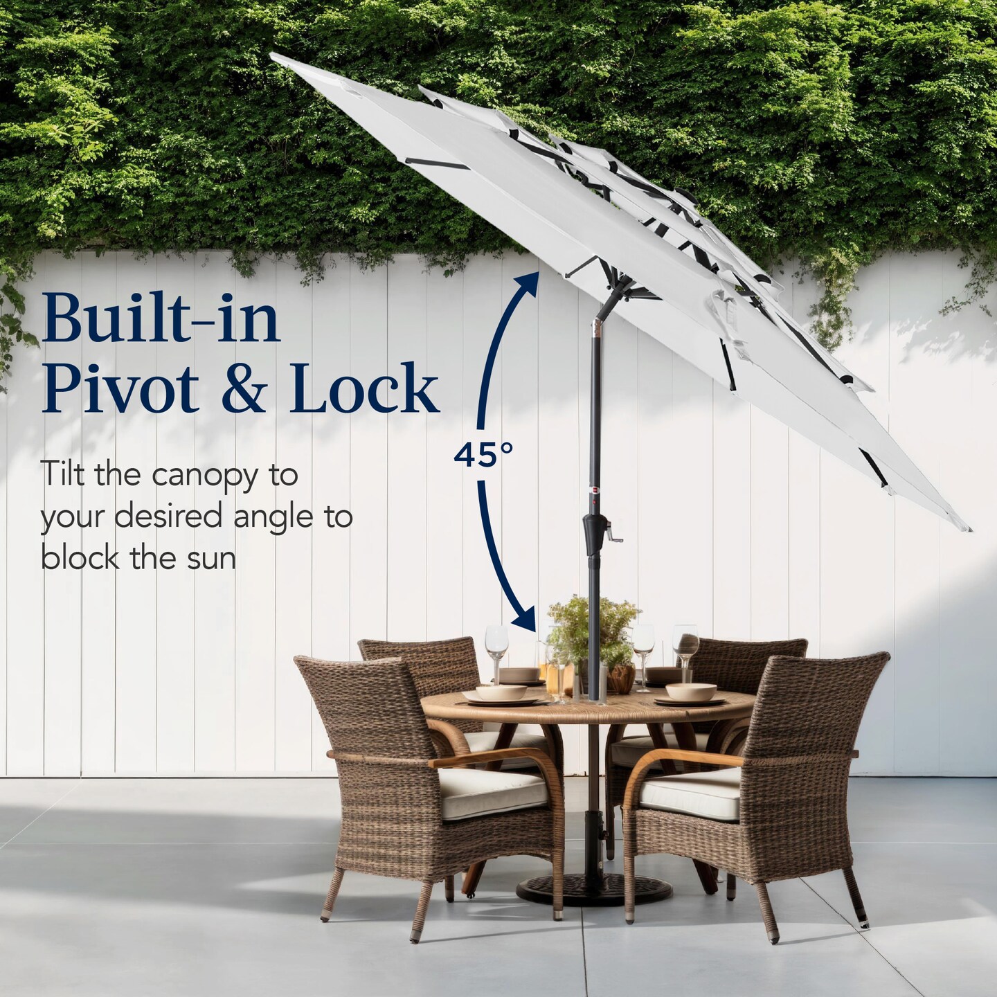 Best Choice Products 10ft 3-Tier Patio Umbrella, Market Sun Shade w/ Tilt Adjustment, Easy Crank