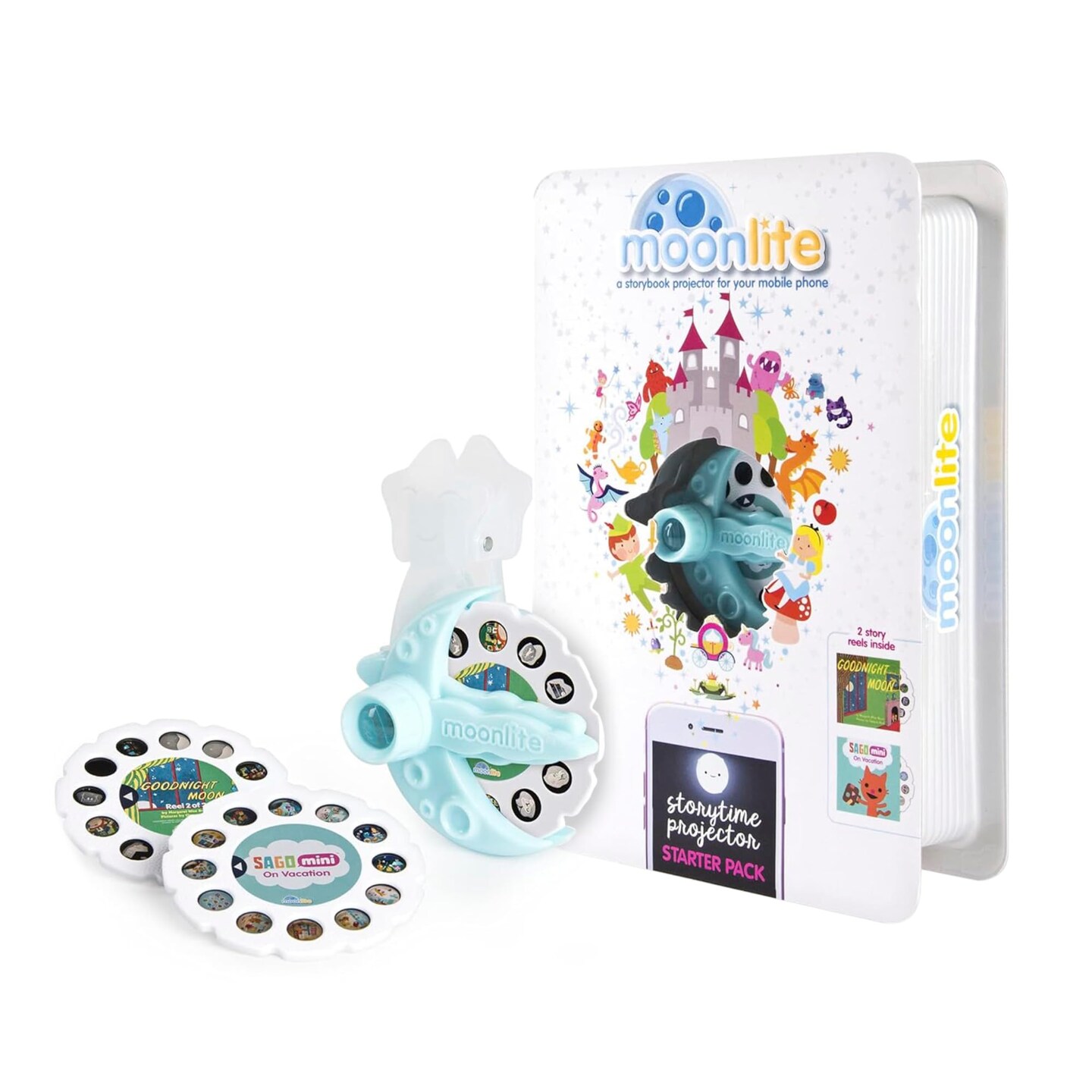 Moonlite Starter Pack - Storybook Projector for Smartphones with 2 Stories