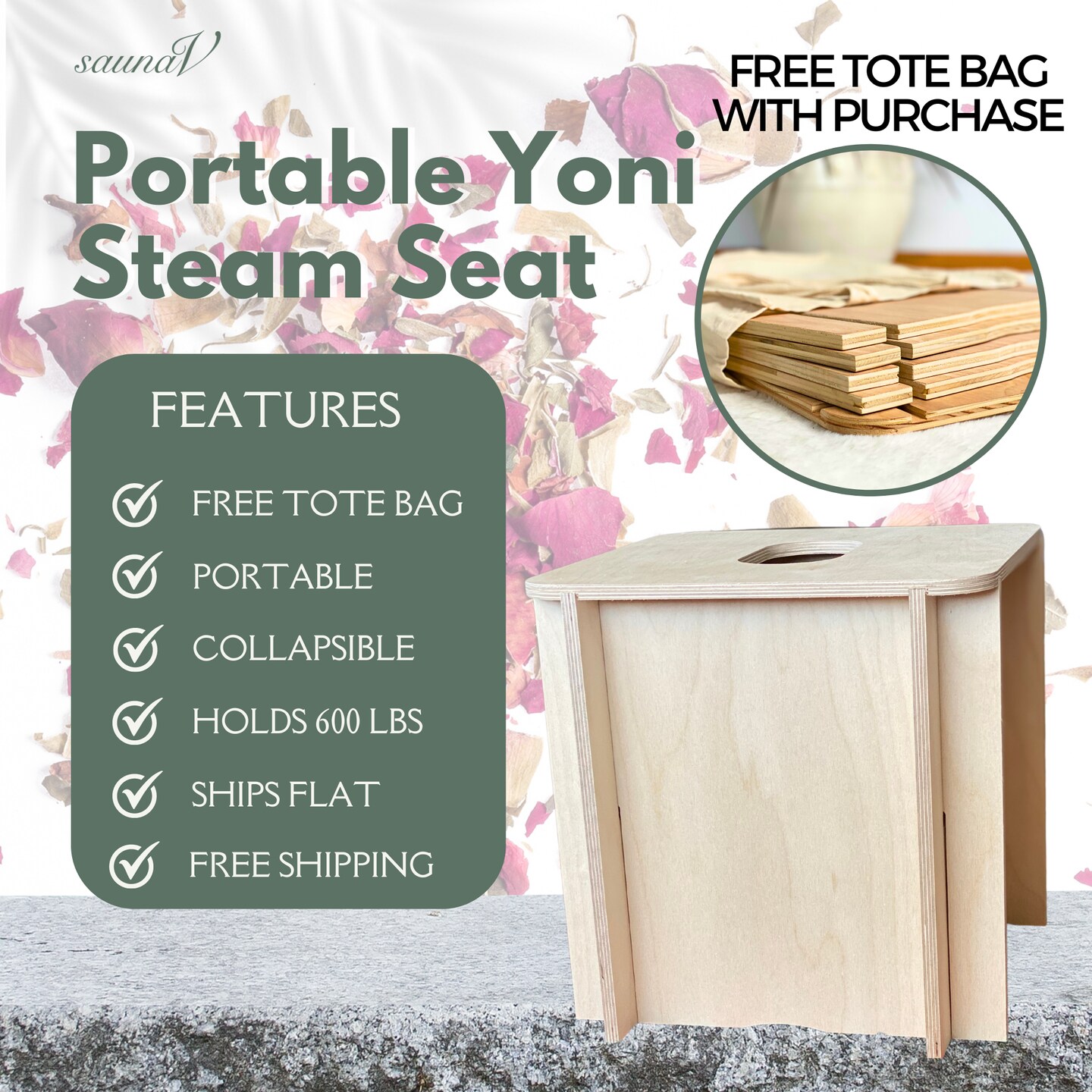 Yoni Steam Seat, Pelvic Steam Chair, Vsteam At-Home, Vaginal Steam, Peristeam Hydrotherapy