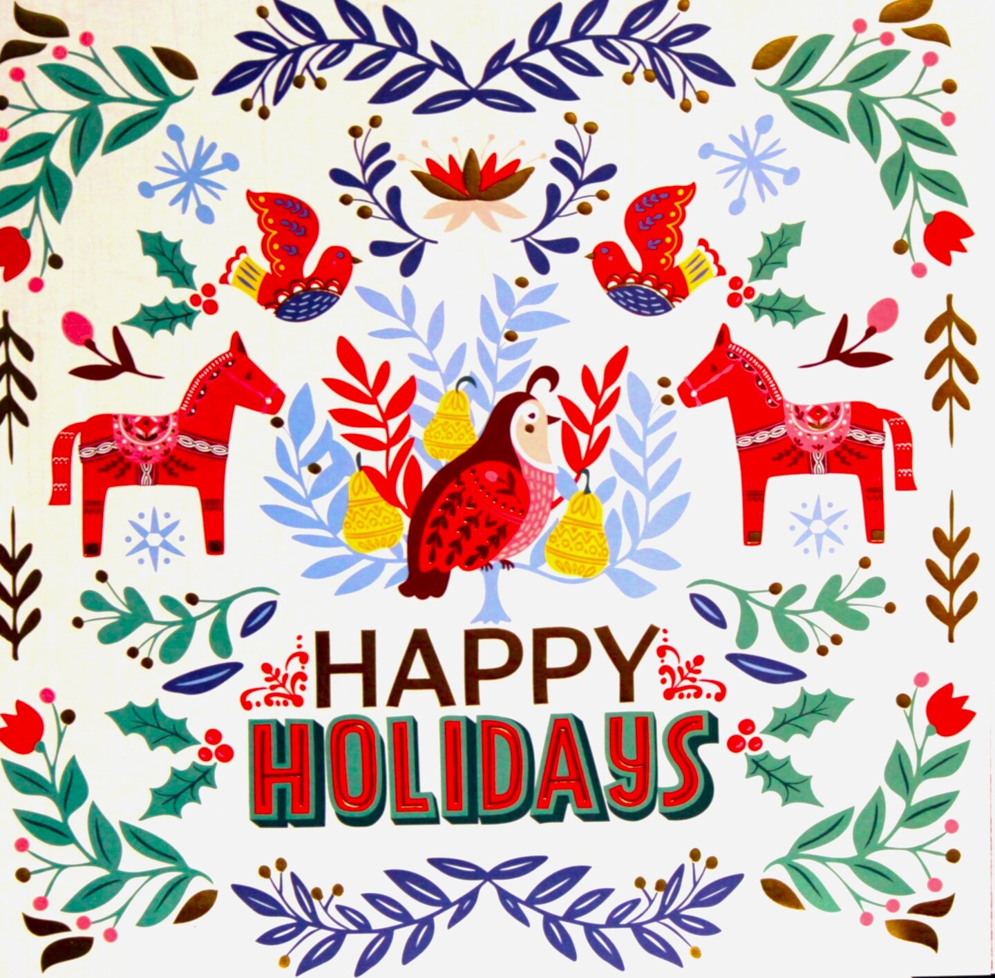 Recollections Happy Holidays Specialty Gold 12 x 12 Light Cardstock Paper