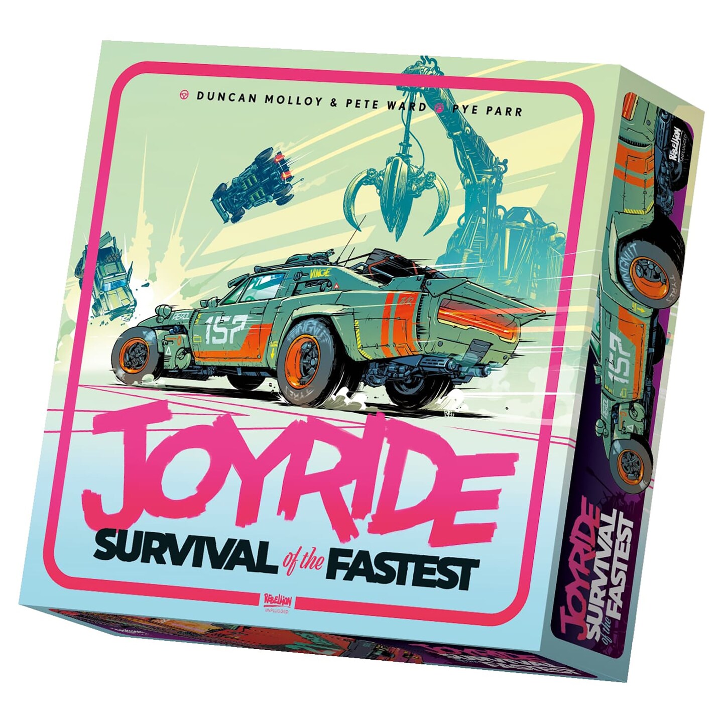 Rebellion Unplugged: Joyride: Survival of the Fastest - Car Combat Board Game, Battle On Maps & Racetracks, Ages 12+, 2-4 Players