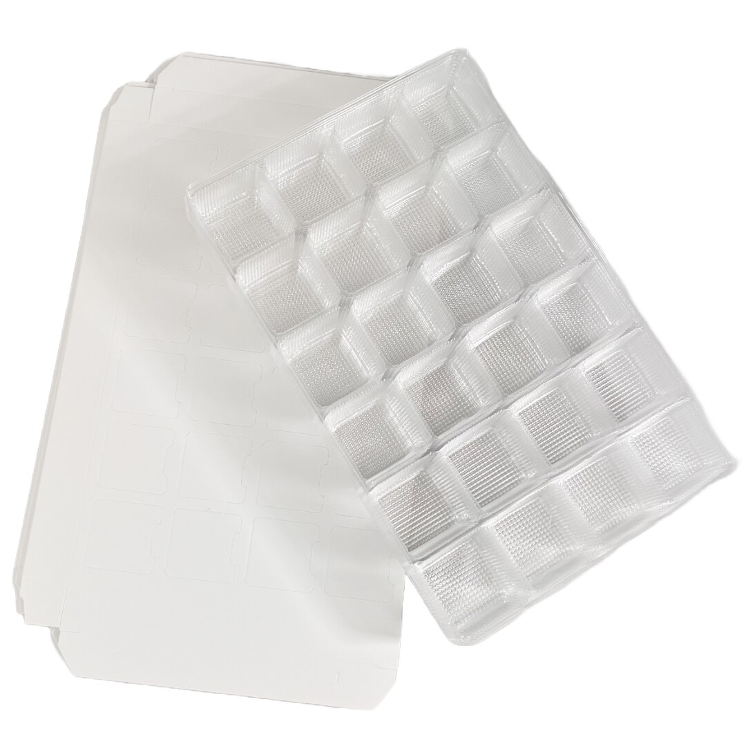 Made in USA - 10 Sets - Fillable (empty) Advent Calendar Candy Boxes and Trays - Blank White (You Color &#x26; Create or Sublimate) - Food Safe