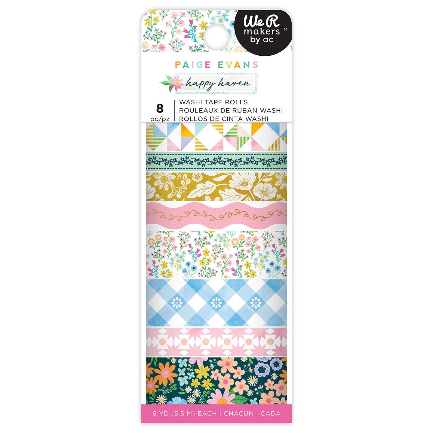 Paige Evans Happy Haven Washi Tape-8 Pieces