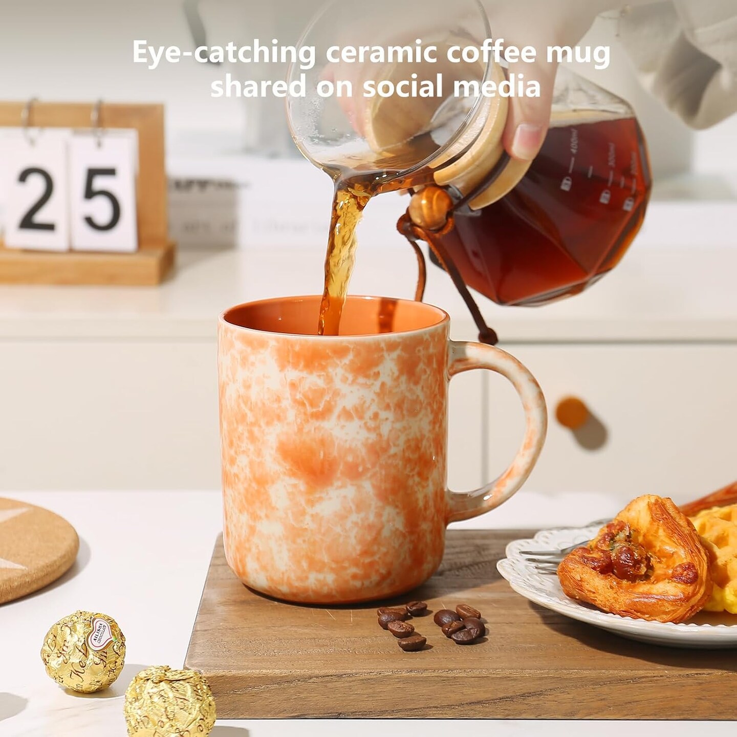 17 OZ Coffee Mugs Set of 4, Ceramic Modern Coffee Mugs Set