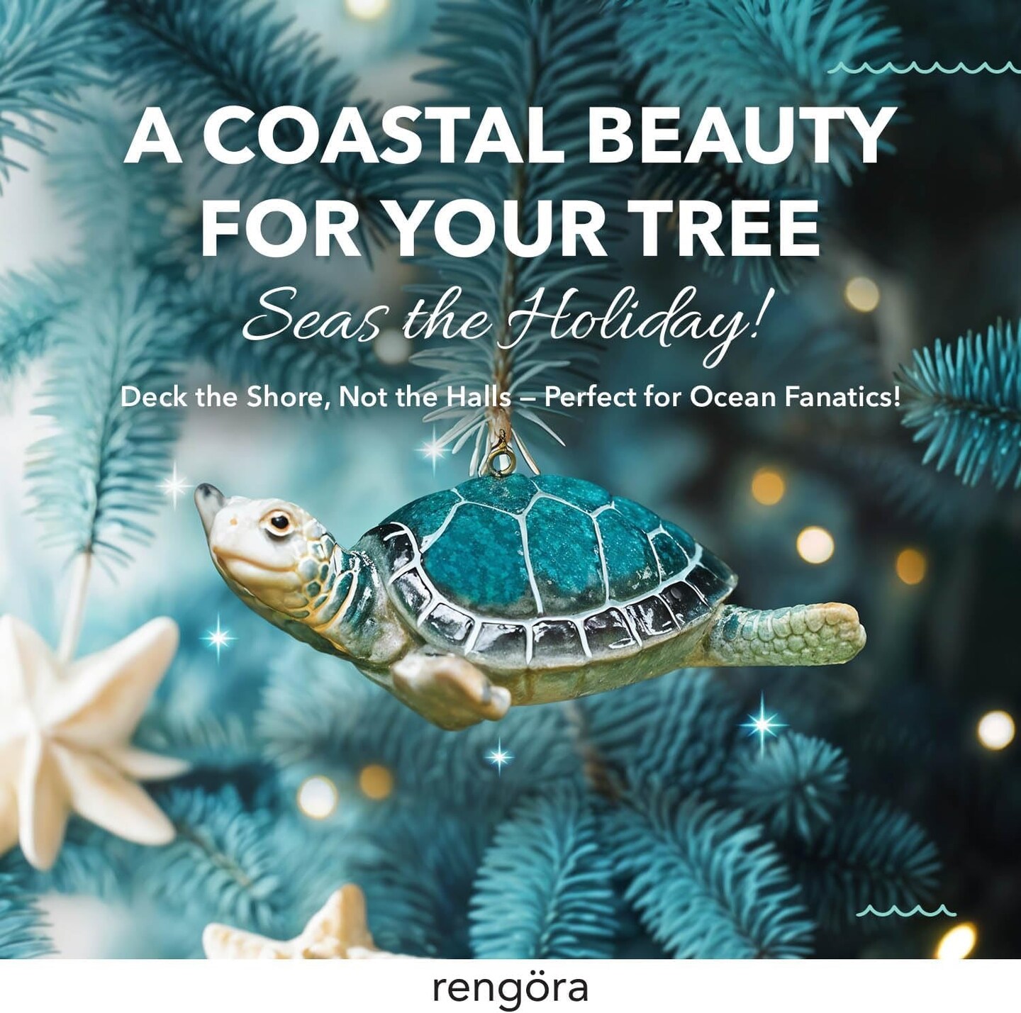 Sea Turtle Christmas Ornament Hand Painted Turtle Ornaments for Christmas Tree Beach Christmas Decorations, Sea Turtle Ornaments for Tree, Coastal Christmas Ornaments 2024, Sea Turtle Gifts by