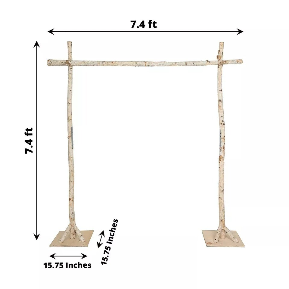 7.5 feet Natural Birch Wood Square BACKDROP STAND Wedding Arch Party Decorations