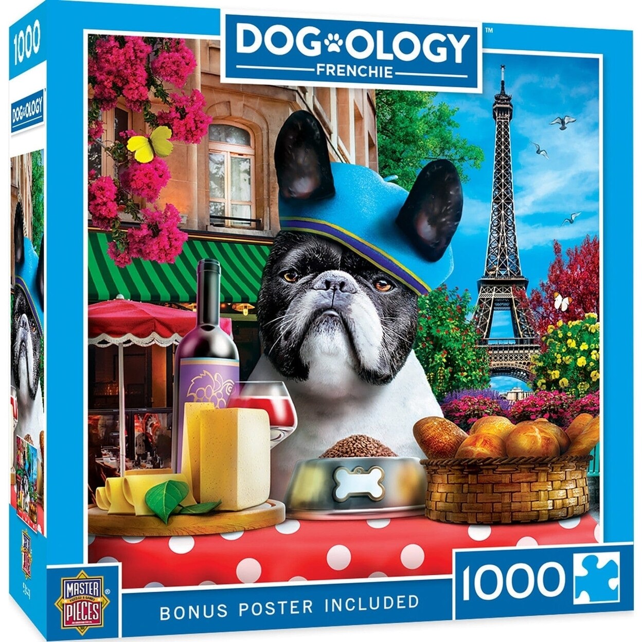 Dogology 1000 Piece Jigsaw Puzzle Frenchie Parisian Cafe Eco