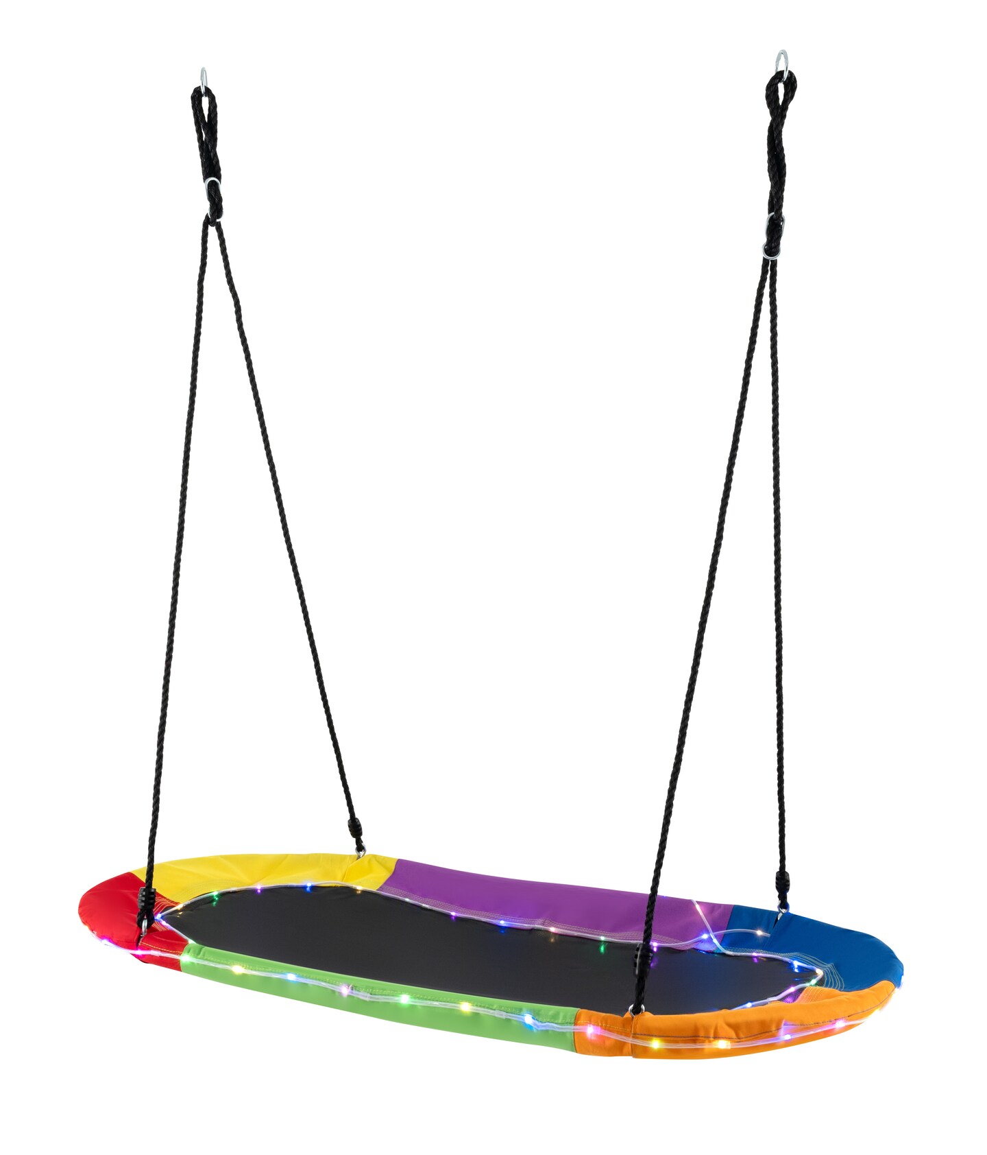 60-Inch Saucer Swing with LED Lights, Multicolor Swing for Kids and Adults - 60&#x22; x 32&#x22;(L x W)