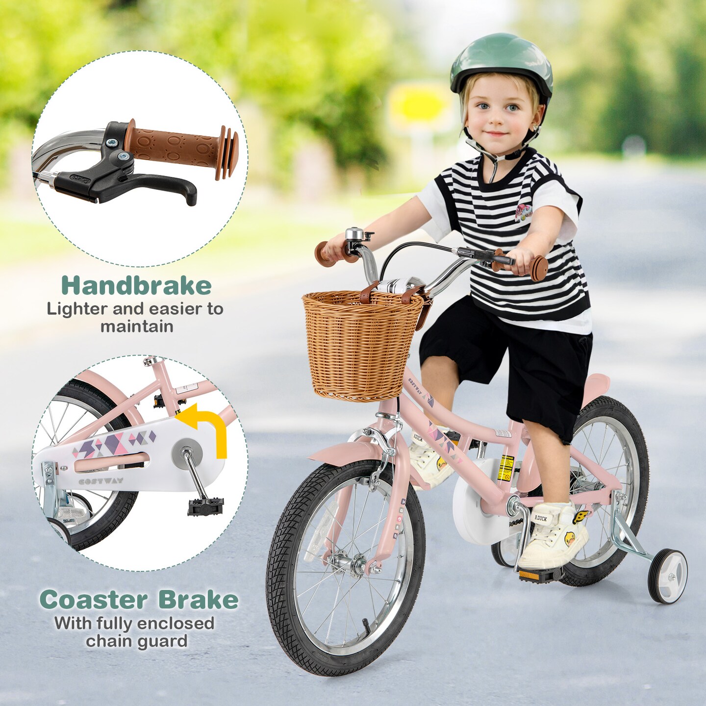 Kids Bike Adjustable Bicycle with Reflectors and Bell for Children 4-8 Years Old