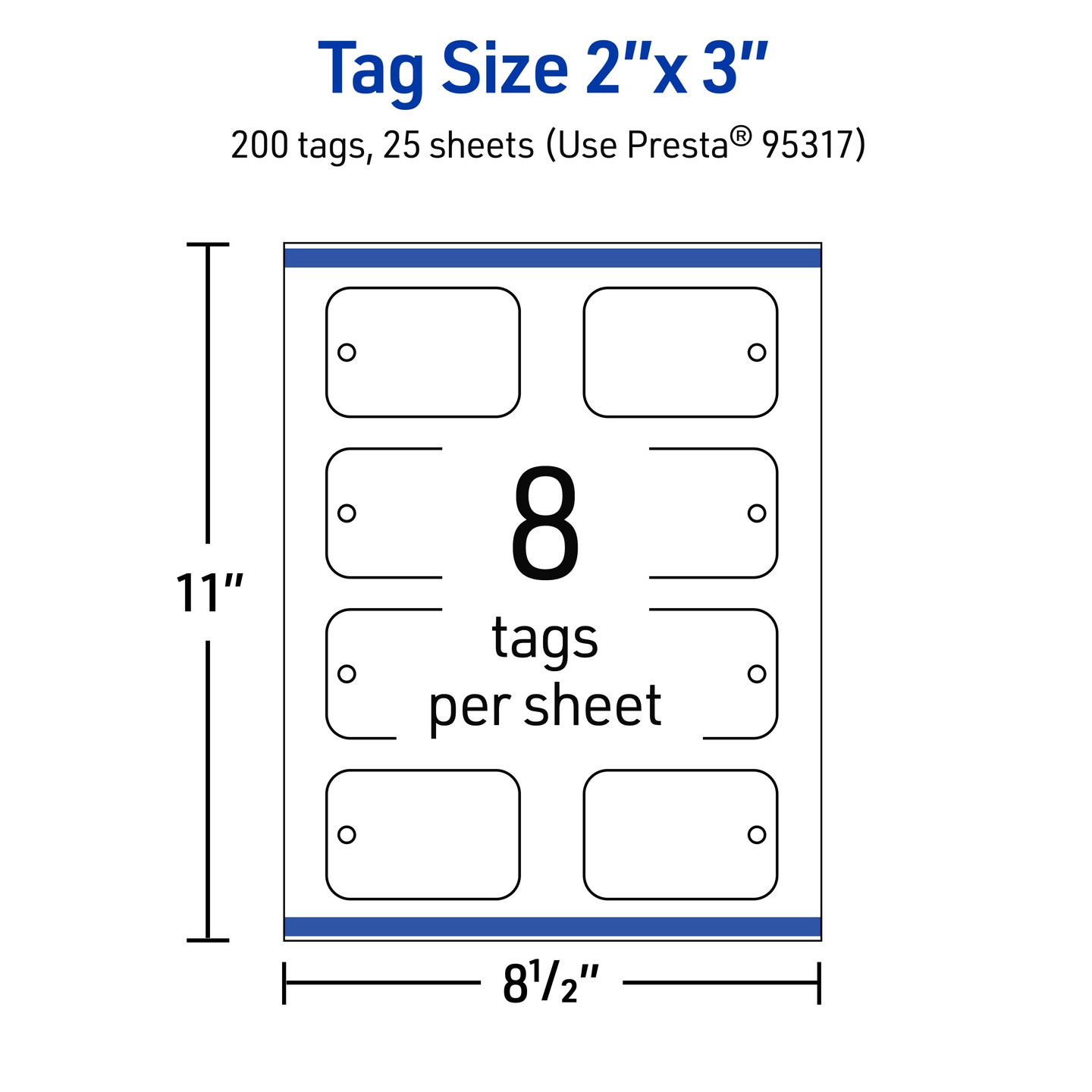 2&#x22; x 3&#x22; Rectangle Rounded Corners, Matte White Printable Tags