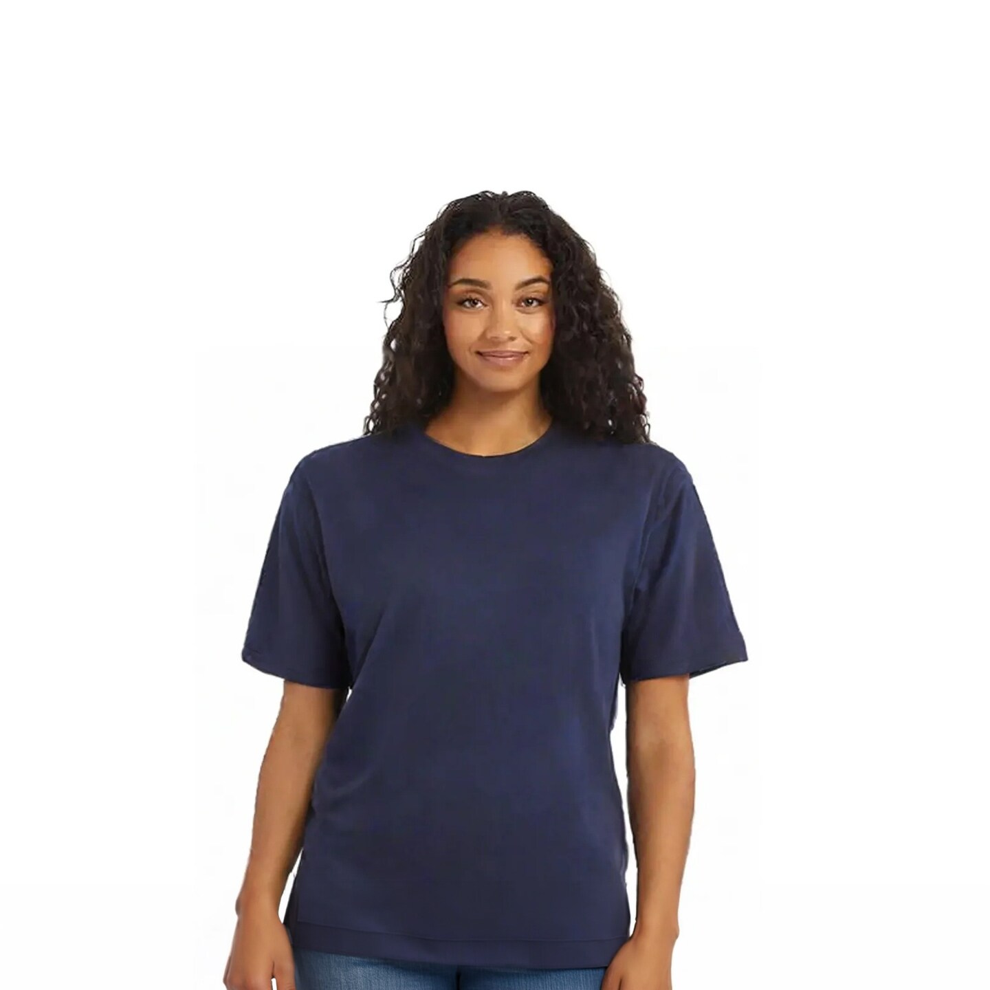 Hanes Unisex EcoSmart Cotton Polyester Blend Classic Fit Sustainable crewneck T Shirt For Screen Printing