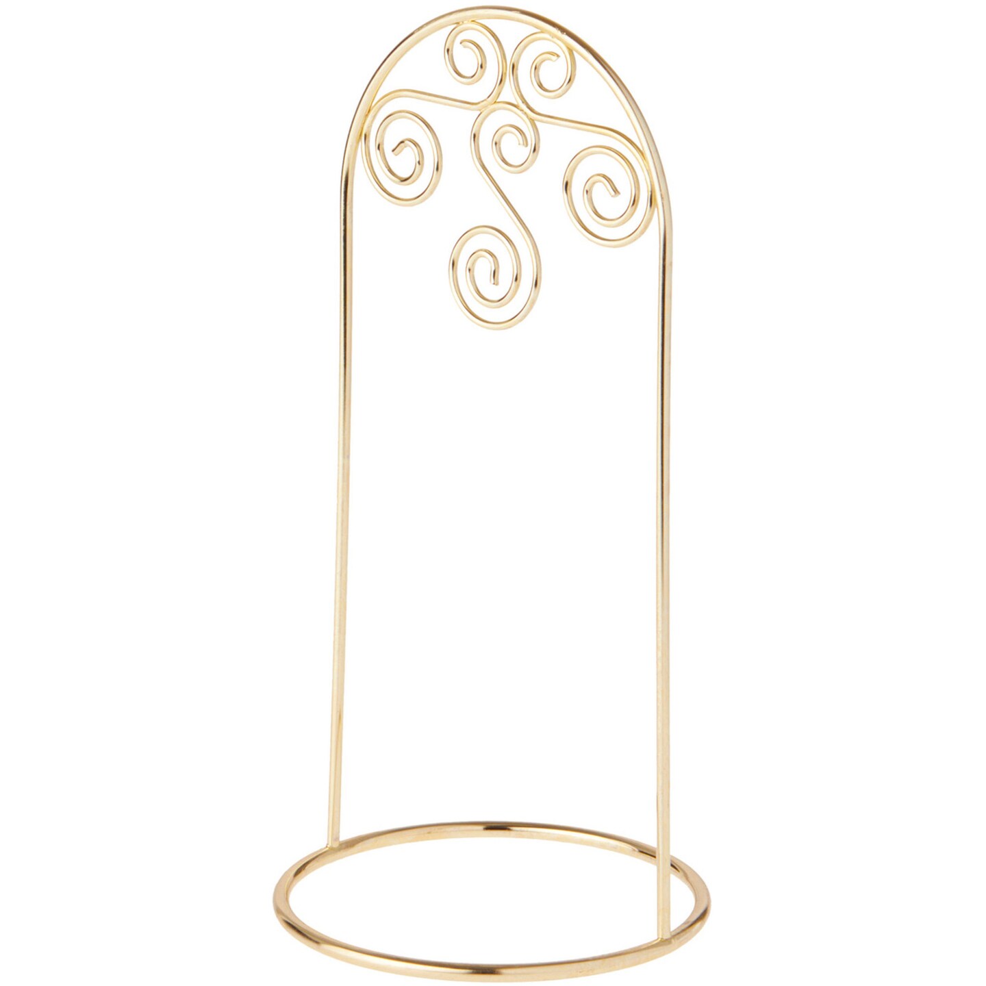 Bard's Arched Gold-toned Ornament Stand, Small Scroll, 8" H x 3.75" W x 3.75" D