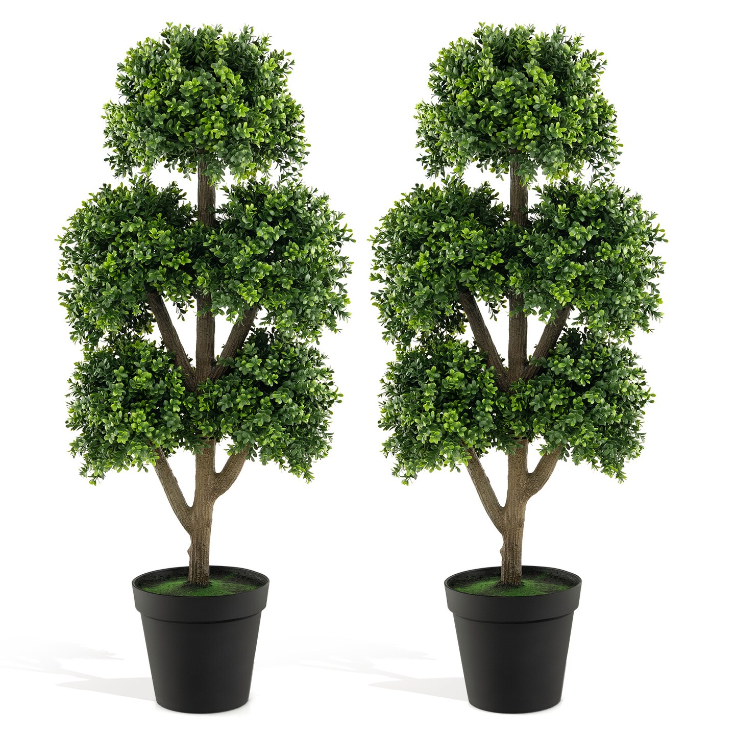 45 Inch Artificial Boxwood Topiary Ball Tree Perfect for Indoor-Outdoor Decor