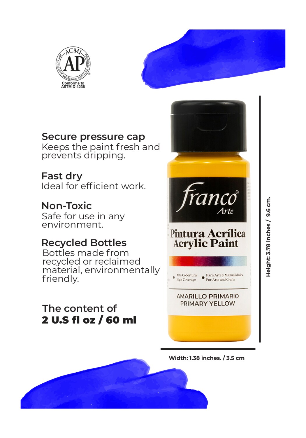 18004 Acrylic Paint 2 U.S fl oz / Primary Yellow
