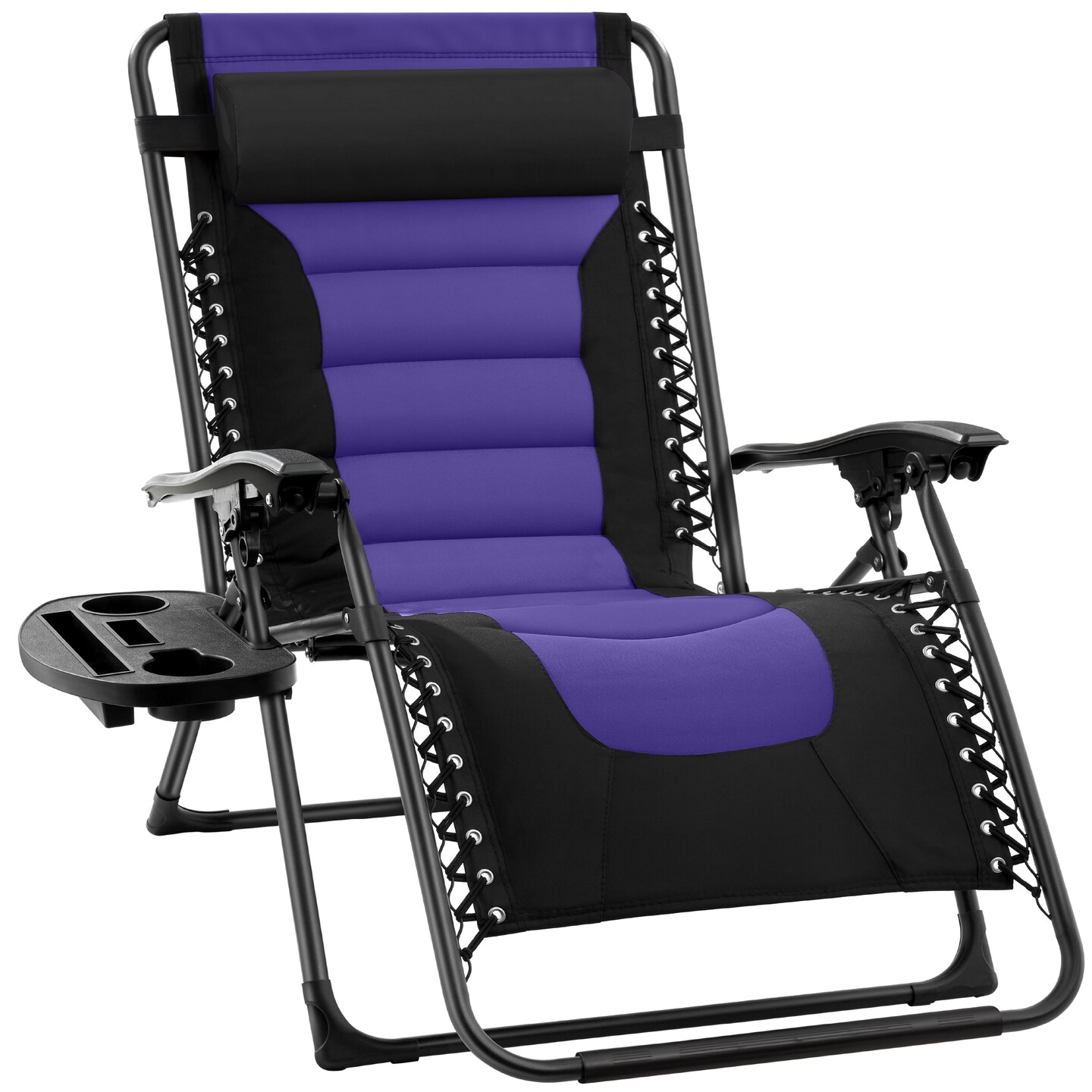 Best Choice Products Oversized Padded Zero Gravity Chair, Folding Outdoor Patio Recliner w/ Side Tray